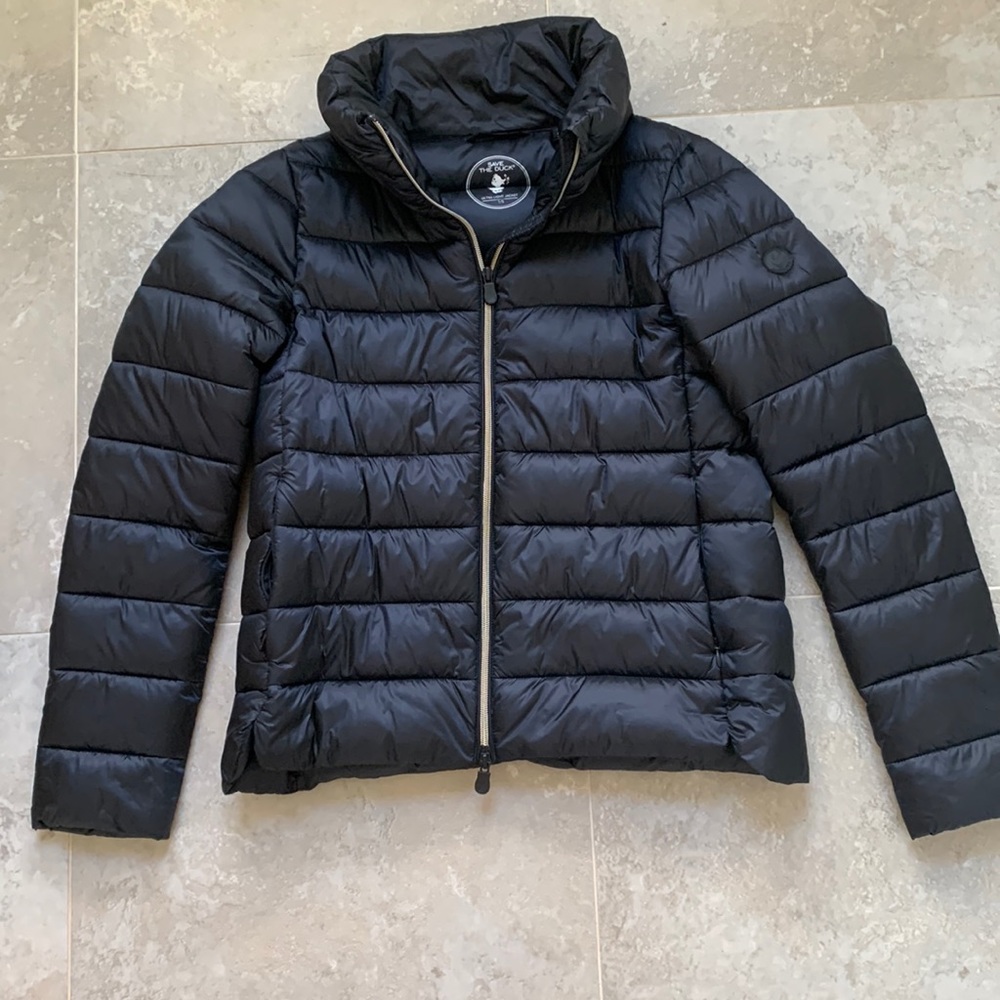 Save the duck black puffer jacket size small, brand NEW never worn.